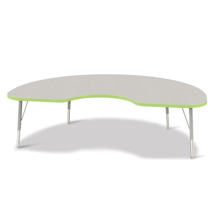 Jonti-Craft Berries Kidney Activity Table, 48 in. x 72 in., E-height, Freckled Gray/Key Lime/Gray 6423JCE130